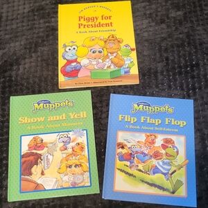 MUPPET BABIES 3 Vintage Book Bundle 80s Y2K Kermit Miss Piggy